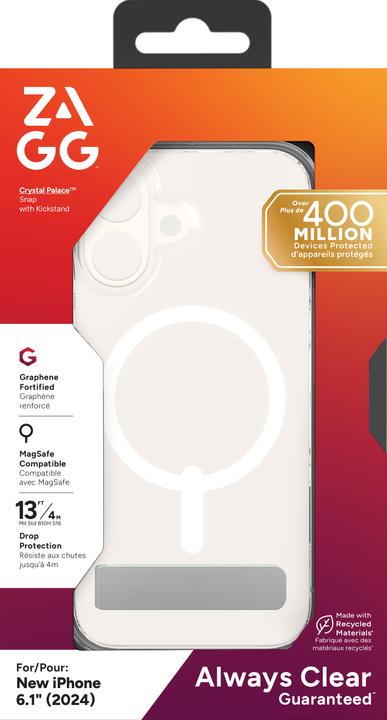 Actual product image Zagg Crystal Palace Snap w/Kickstand (Apple iPhone 16)