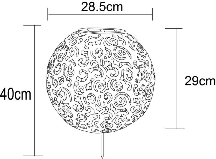 Actual product image Globo Metal solar lamp (IP44)
