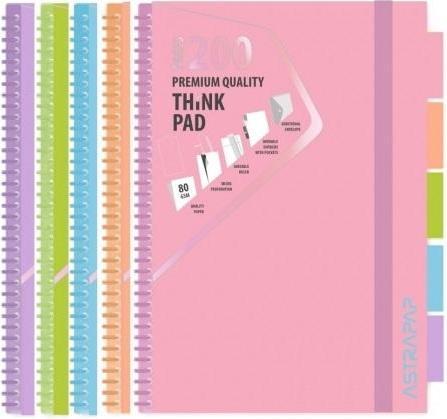 Astra Spiralnotizbuch A5/200K PP Pastell (A5, Weicher Einband)