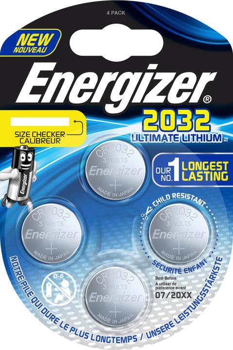 Productafbeelding Energizer CR2032 Ultimate Lithium (4 Pcs., CR2032, 235 mAh)