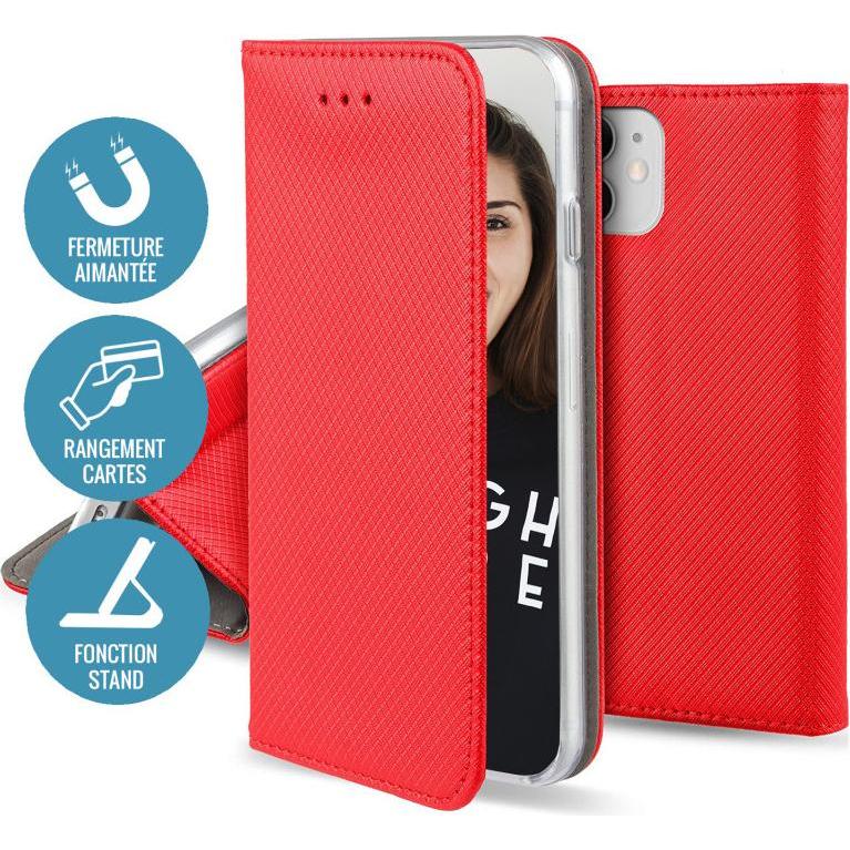 OEM Smart Magnet Hülle für iPhone 14 Pro Max 6,7" rot (Apple iPhone 14 Pro Max), Smartphone Hülle, Rot
