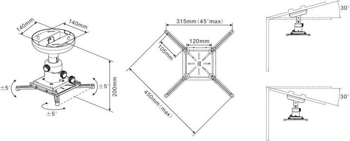 Actual product image Hagor Bracket (Ceiling)