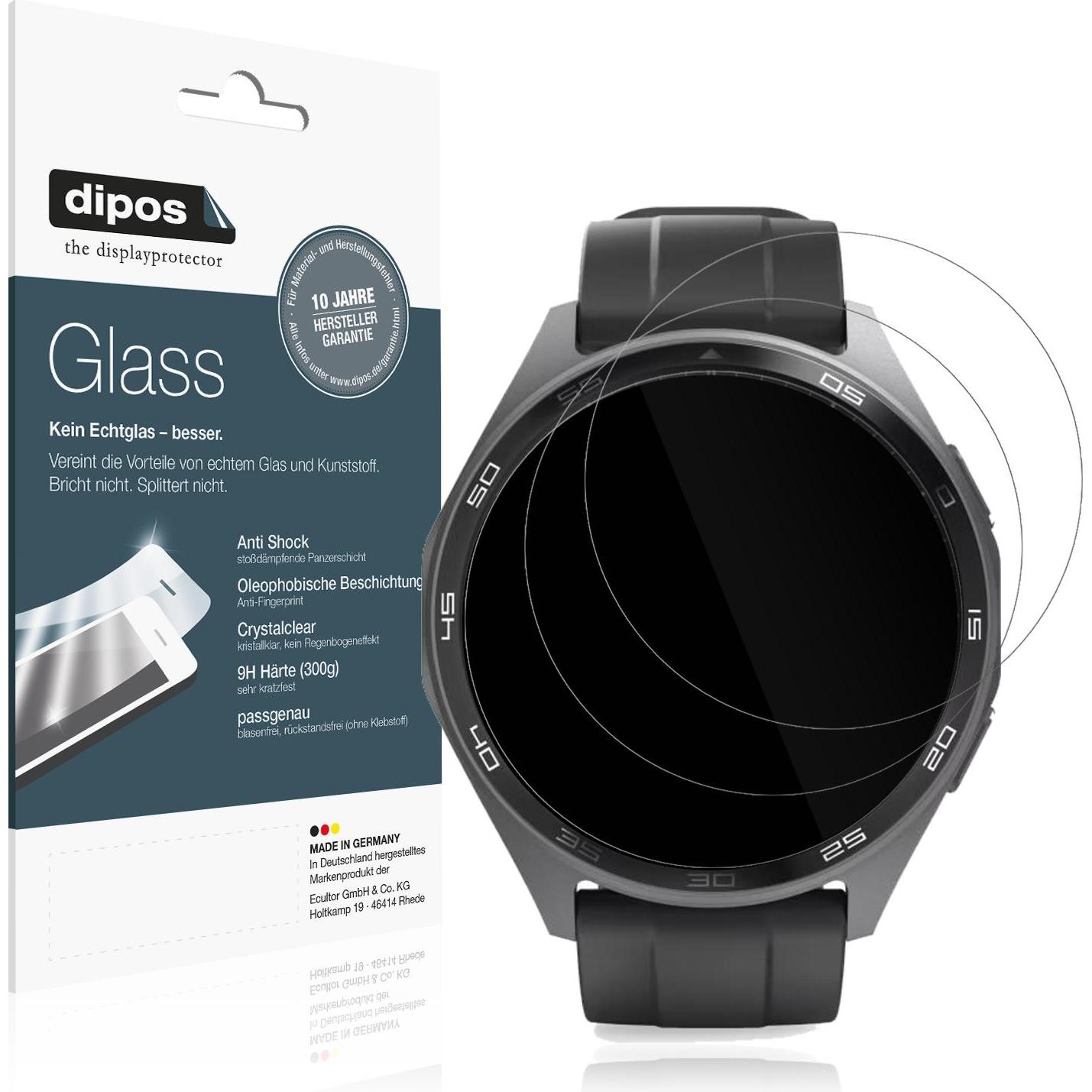 Dipos Anti-Shock Displayschutz 9H, Smartwatch Schutzfolie, Transparent