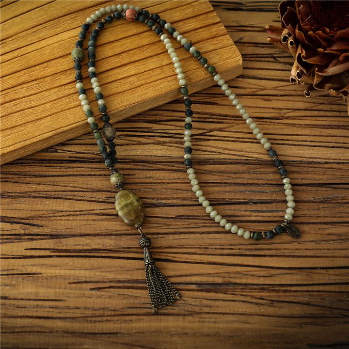 Image du produit Andreani Collier avec pendentif en véritable jade africain (Pierres)