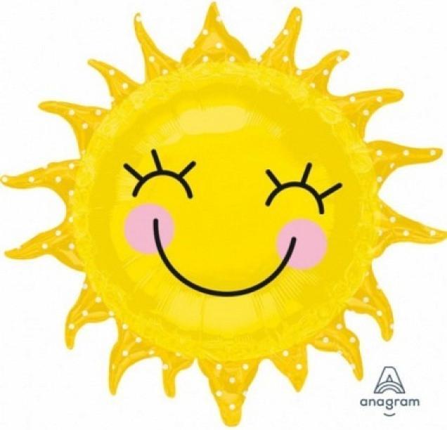 Actual product image Anagram SuperShape Sunny Sun foil balloon wrapped 74 (5 x)