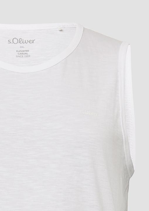 Produktbild S.Oliver T-Shirt Tanktop mit Flammgarnstruktur und Logo (XXL)
