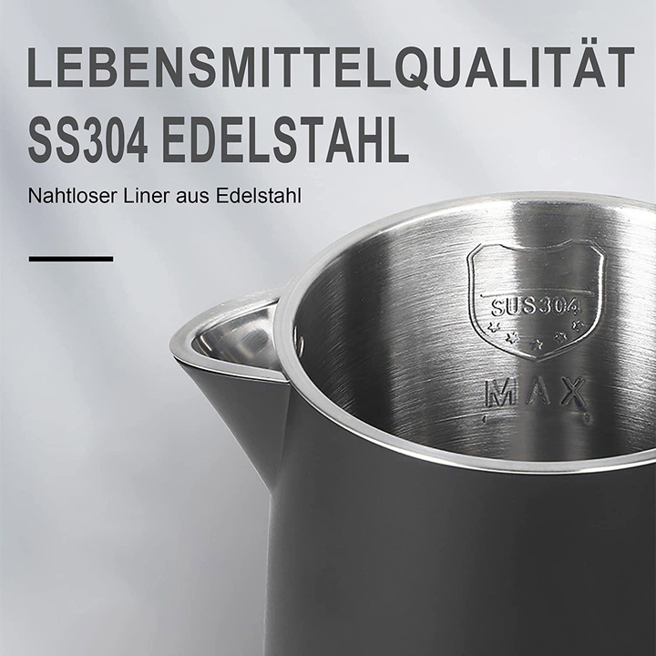 Produktbild Sonifer 0,8l Edelstahl Wasserkocher Glaenzend Schwarz