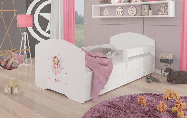 Actual product image ADRK Furniture Bed with mattress, slatted frame and drawer PEPE GIRL WITH WINGS 140x70