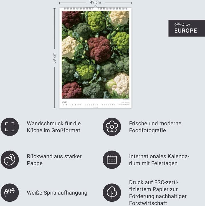 Immagine prodotto Food Gallery Kalender 2026 (49 x 68 cm)