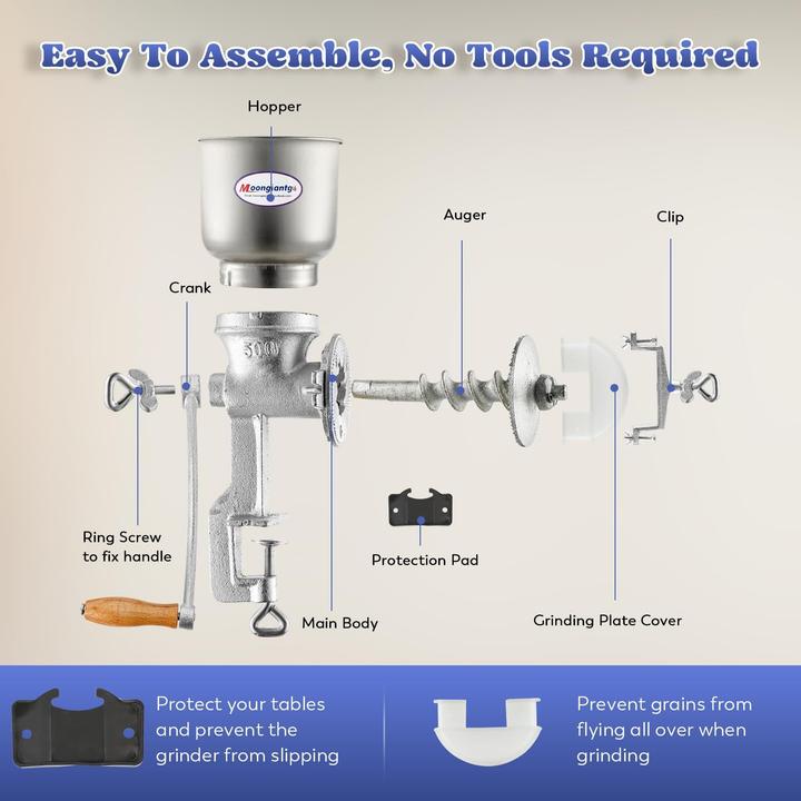 Actual product image Moongiantgo Manuelle Getreidemühle