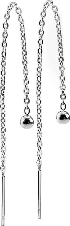 Immagine prodotto Star Piercing Orecchini con catena a caduta libera e pallina d'argento (senza ottone, Acciaio chirurgico 316L)