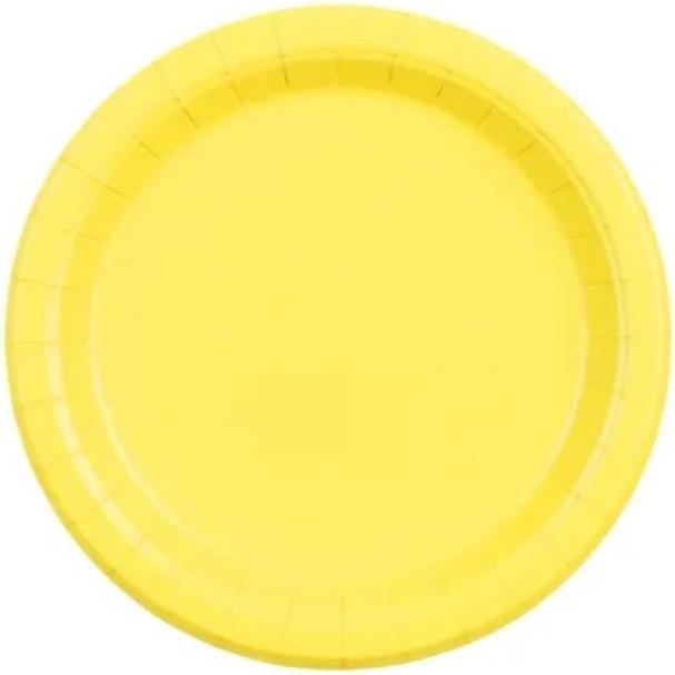 Partydeco, Stoviglie usa e getta, Assiettes Jaune 18cm (6pcs) (6x)