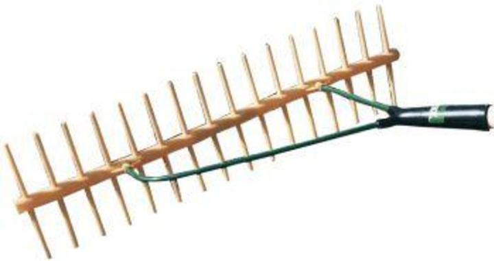 Actual product image Jost Kerbl HR 16D plastic rake (double-sided, made of polypropylene, 16 tines, handle holder ø 27 mm