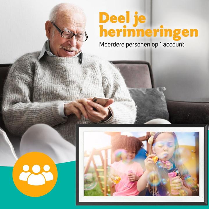 Actual product image Pora&Co Digital Photo Frame with WiFi and Frameo App (15.60", 1920 x 1080 pixels)