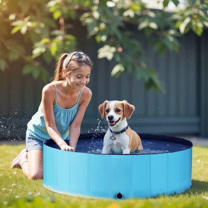 Image du produit Wiltec Fudajo piscine pour chien 120x30cm piscine pour chien pataugeoire pour chien baignoire pour chien (Piscine pour chiens)