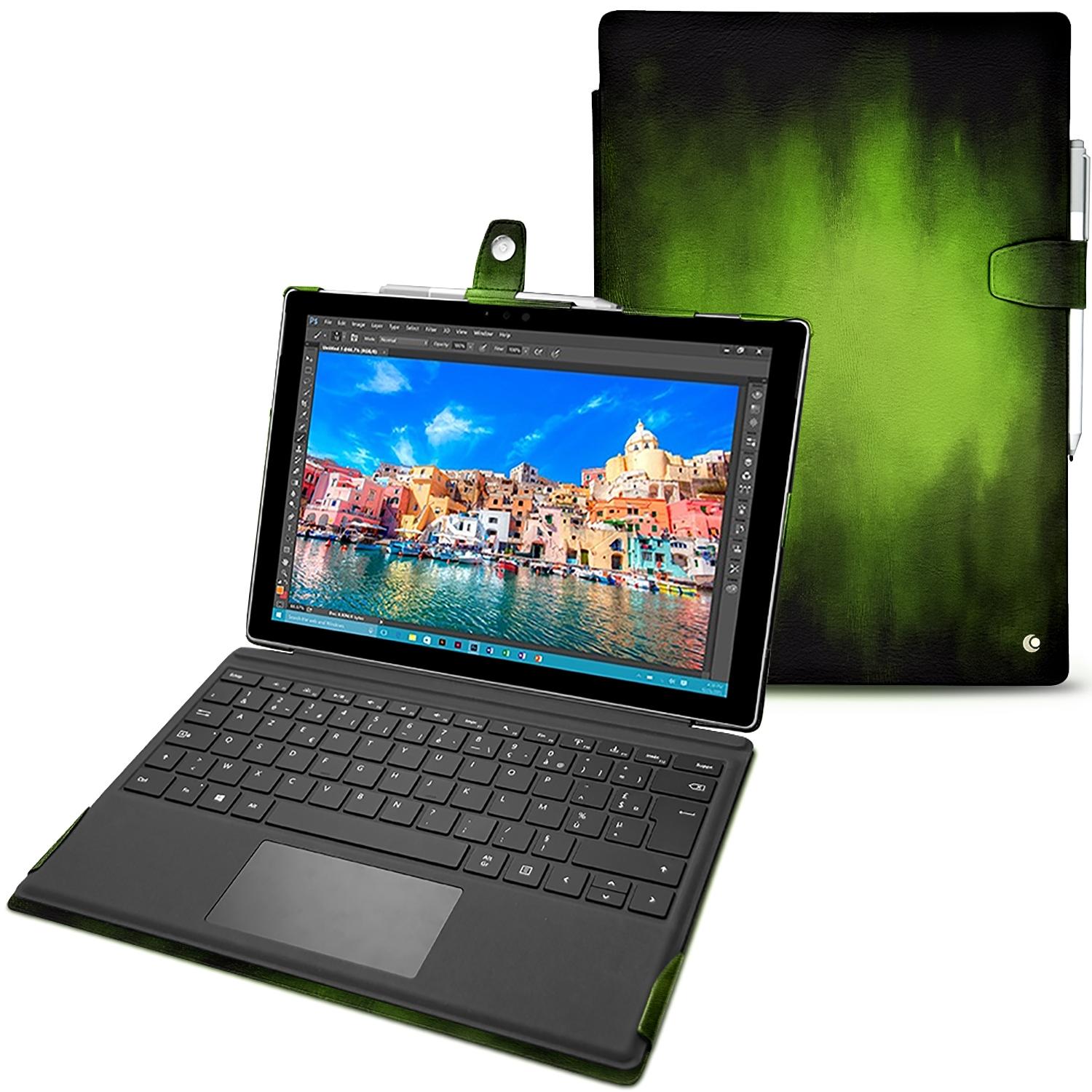 Noreve Lederschutzhülle (Microsoft Surface Pro 4), Tablet Hülle, Grün