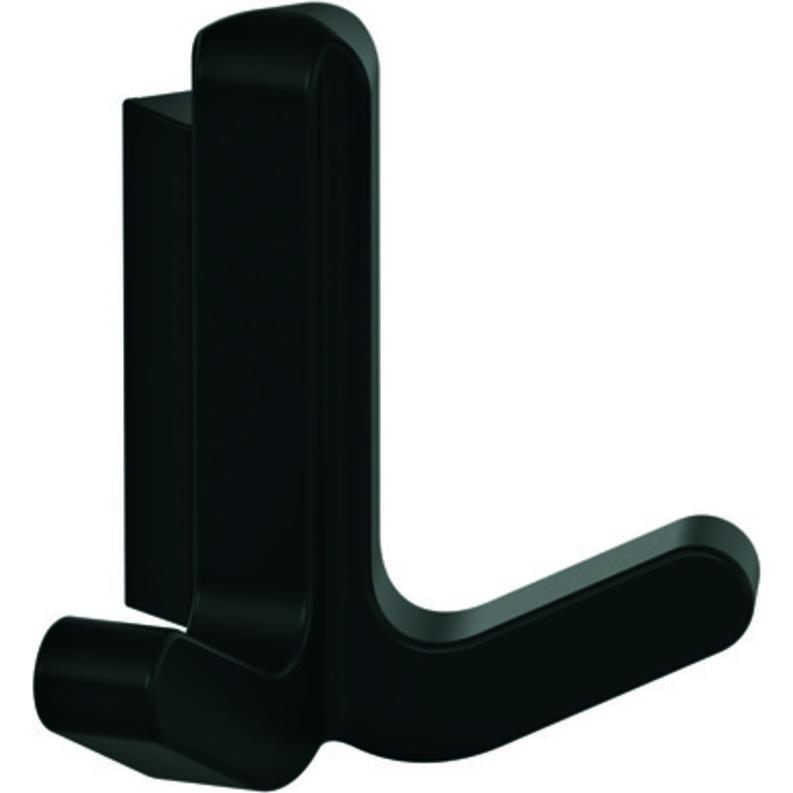 Hewi, Garderobe + Kleiderhaken, Doppelhaken Serie 477 matt, elastisch Kunststoff (TPU) 90 tiefschwarz Höhe 69 mm
