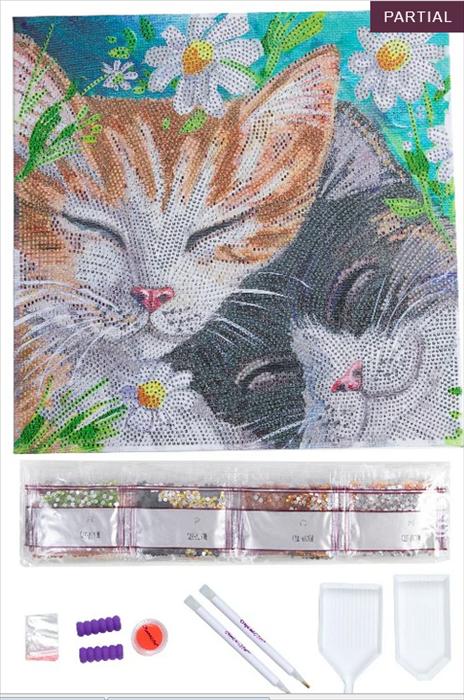 Actual product image Craft Buddy Sleeping Cats, picture 30x30cm Crystal Art
