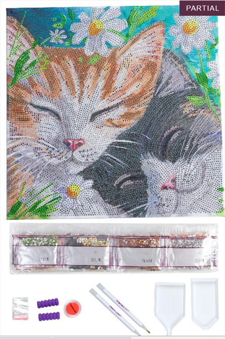 Actual product image Craft Buddy Sleeping Cats, picture 30x30cm Crystal Art
