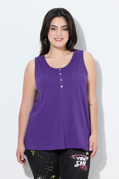 Image du produit Angel of Style Débardeur à encolure ronde et patte de boutonnage, dos plus long (52)