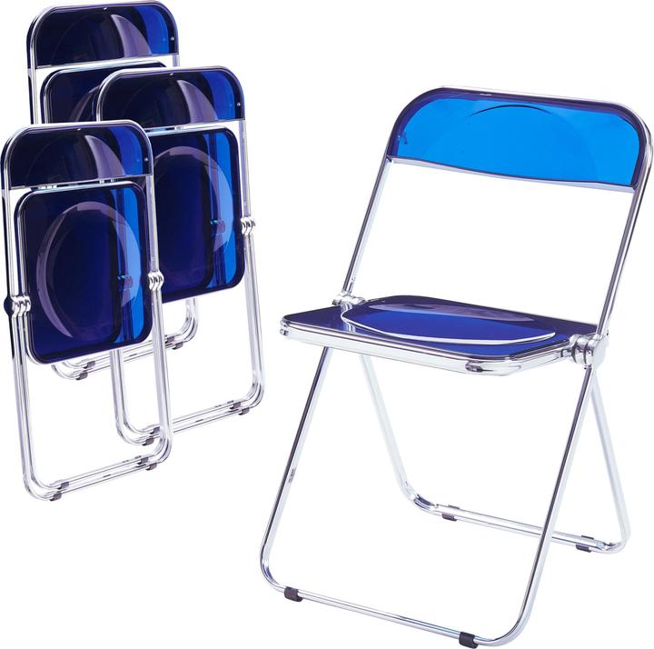 Actual product image En.Casa Klappstuhl Pornainen 4er Set Dunkelblau, transparent