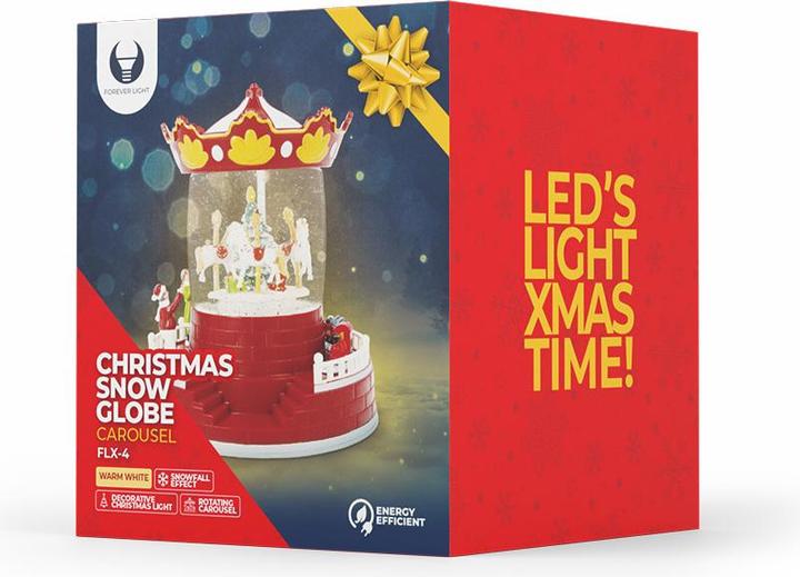 Actual product image Forever Light Christmas Snow Globe Lantern CAROUSEL FLX-4