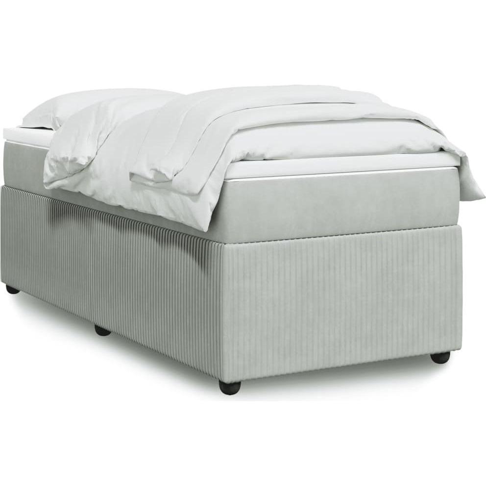 VidaXL, Bett, Bo x springbett mit Matratze 90 x 190 cm Samt (90 x 190 cm)