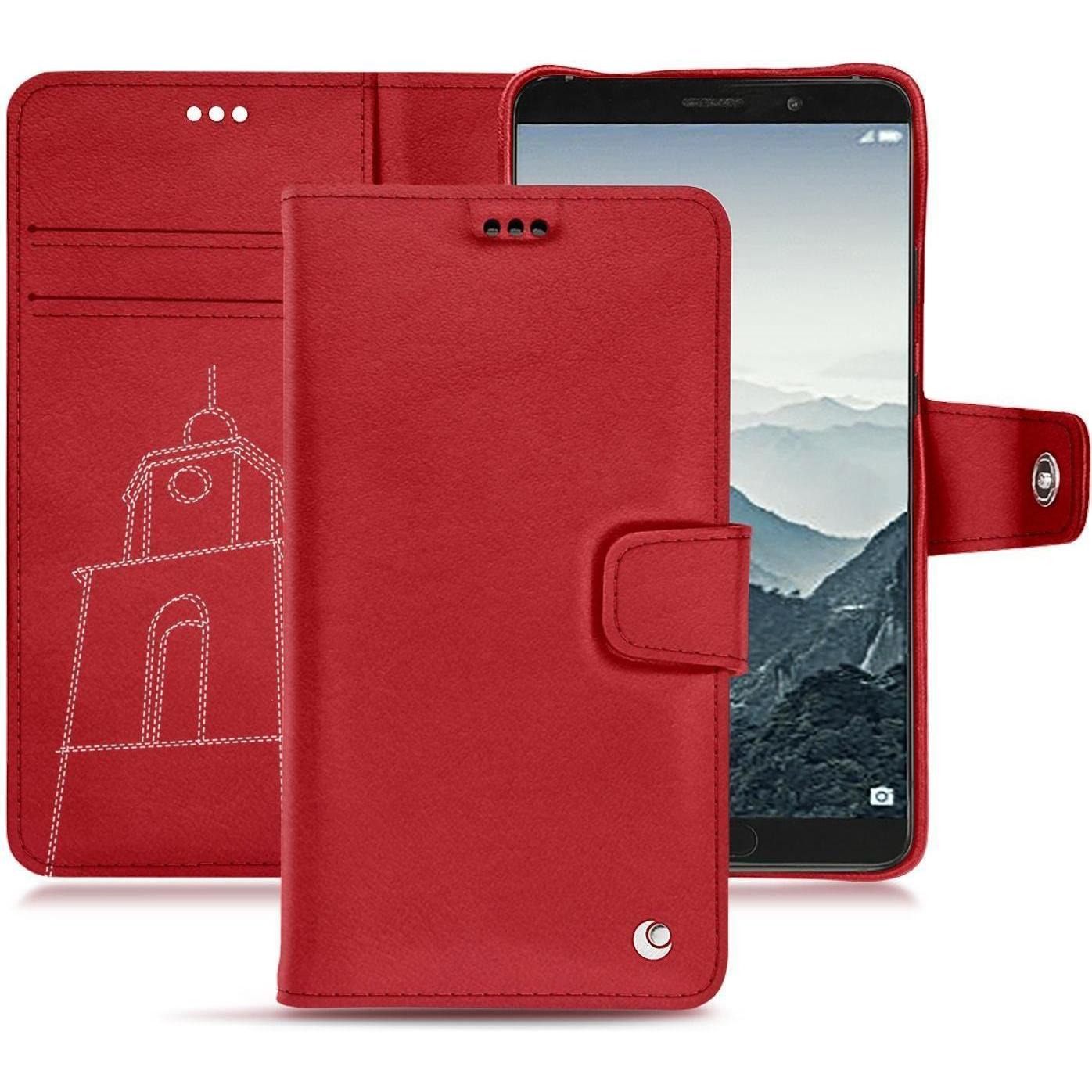 Noreve Lederschutzhülle Wallet (Huawei Mate 10), Smartphone Hülle, Rot