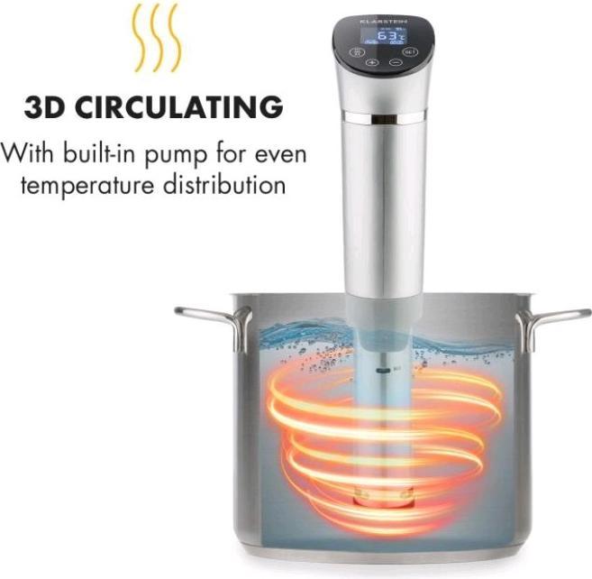 Actual product image Klarstein Quickstick Flex Silver Sous Vide Slow Cooker