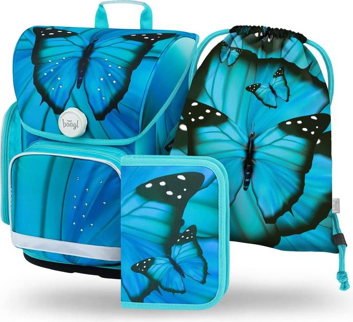 Actual product image Baagl SET 3 - Schulset Ergo Buterfly / Aktentasche / Federmäppchen / Tasche (19 l)