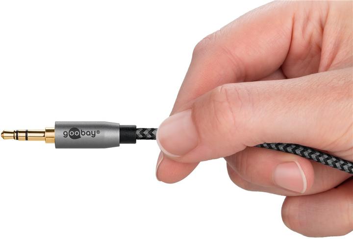 Actual product image Goobay Audio connection cable AUX, 3.5 mm stereo, 3 m, Sharkskin Grey (3 m)