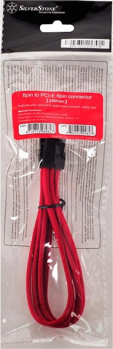 Actual product image Silverstone ATX Extension 6-6(PCI-E)Pin red