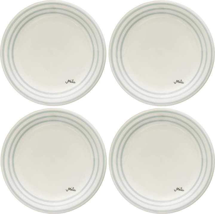 Mila Piatti da colazione e da dessert Scandinavo Grigio 4 pezzi (4 x, 22 cm)