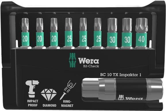Actual product image Wera Bit-Check 10 TX Impaktor 1 (T40, T25, T20, T30)