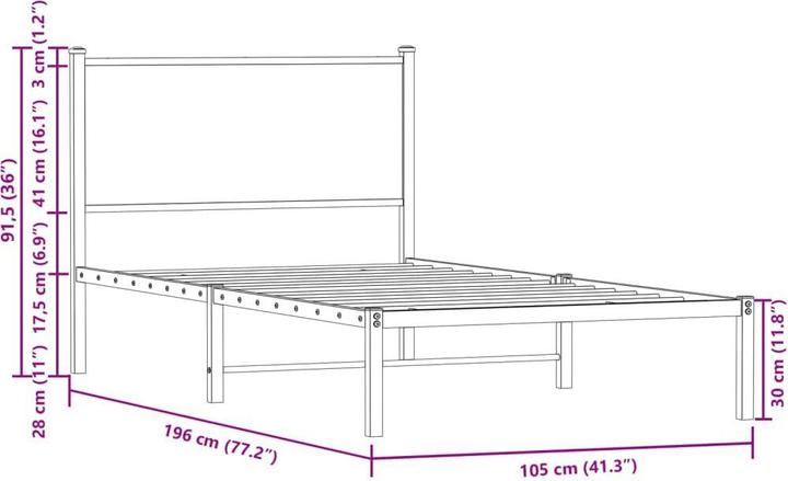 Image du produit vidaXL Bettgestell (100 x 190 cm)