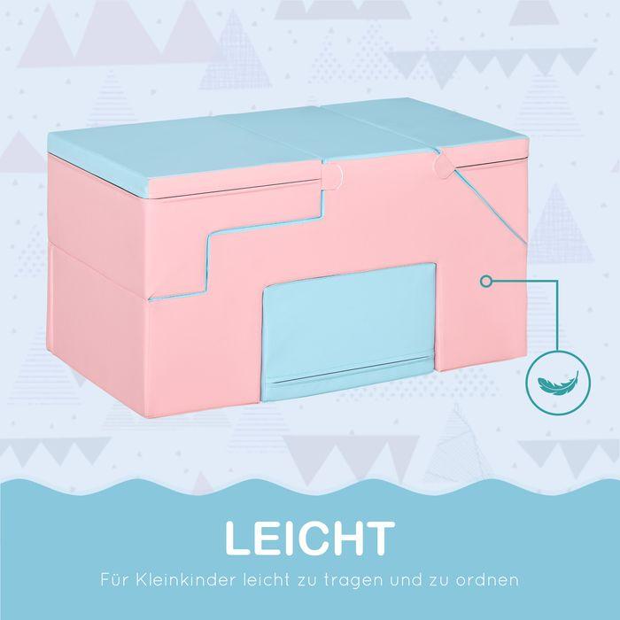 Immagine prodotto Swisshandel24 Set di blocchi da costruzione a scorrimento in schiuma per 12-36 mesi in similpelle EPE rosa+blu