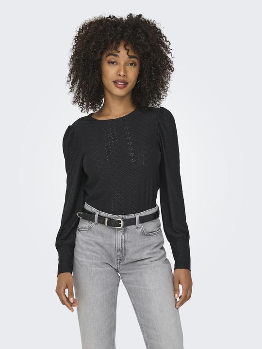 Actual product image Only Regular fit Round neck Elasticated cuffs Puff sleeves Top Top (M)