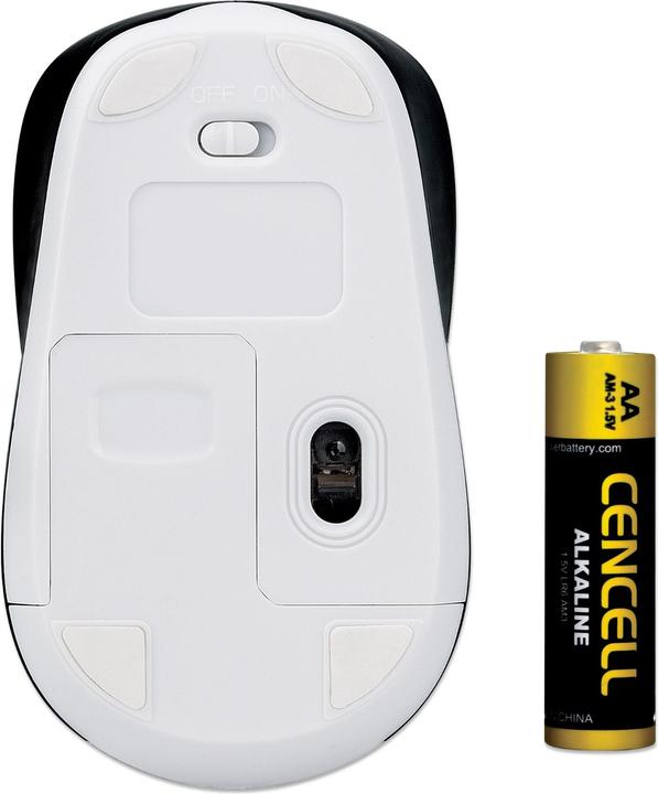 Immagine prodotto Manhattan Bluetooth® 4.0 e ricevitore wireless USB, 800/1200/1600 dpi, tre pulsanti più rotella del mouse, & (Senza fili)