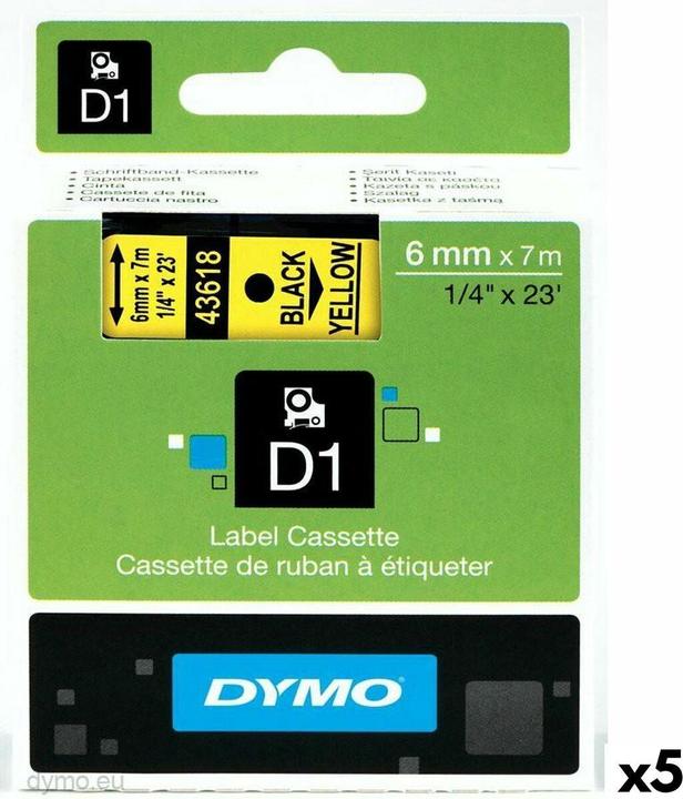 Immagine prodotto Dymo Nastro D1 6 mm x 7 m (0.60 cm, Giallo)