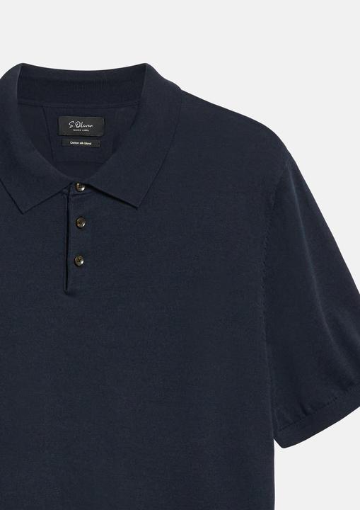 Produktbild s.Oliver Weiches Strick-Poloshirt aus Baumwoll-Seidenmix (M)