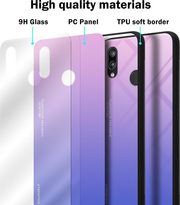 Image du produit Cadorabo Couverture en verre TPU 2 couleurs (Huawei Nova 3E)