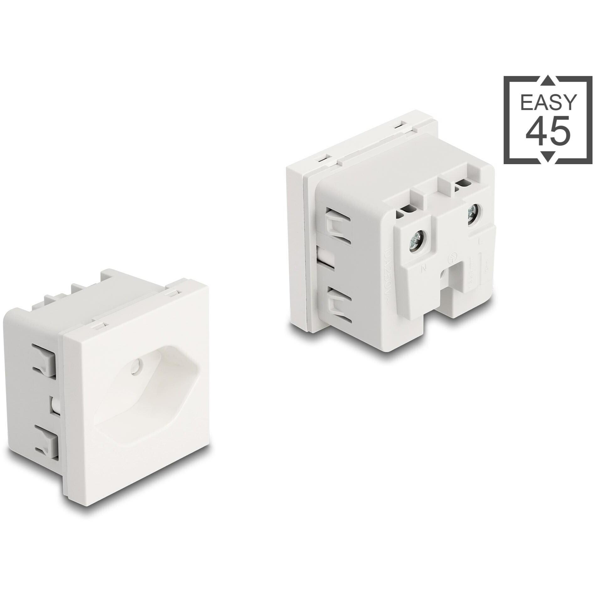 Delock, Steckdose, Easy 45 Schutzkontakt-Steckdose T13 Schweiz 45 x 45 m