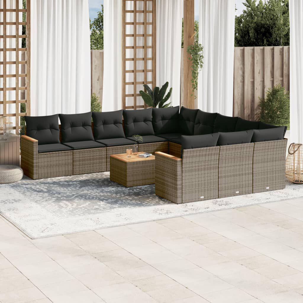 Thumbnail - VidaXL, Gartenlounge, 10-tlg. Garten-Lounge-Set mit Kissen