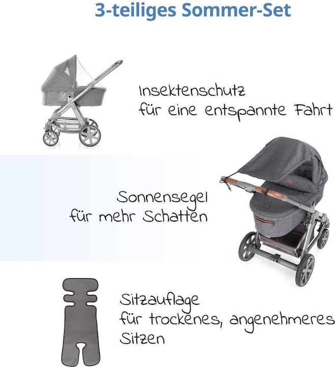 Produktbild Zamboo Sonnenschutz 3-teiliges Komfort- und Schutz-Set für Buggy mit Insektenschutz