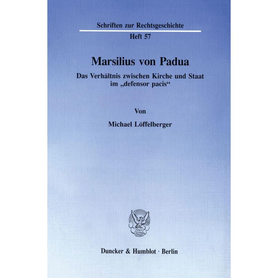 Marsilius von Padua., Fachbücher