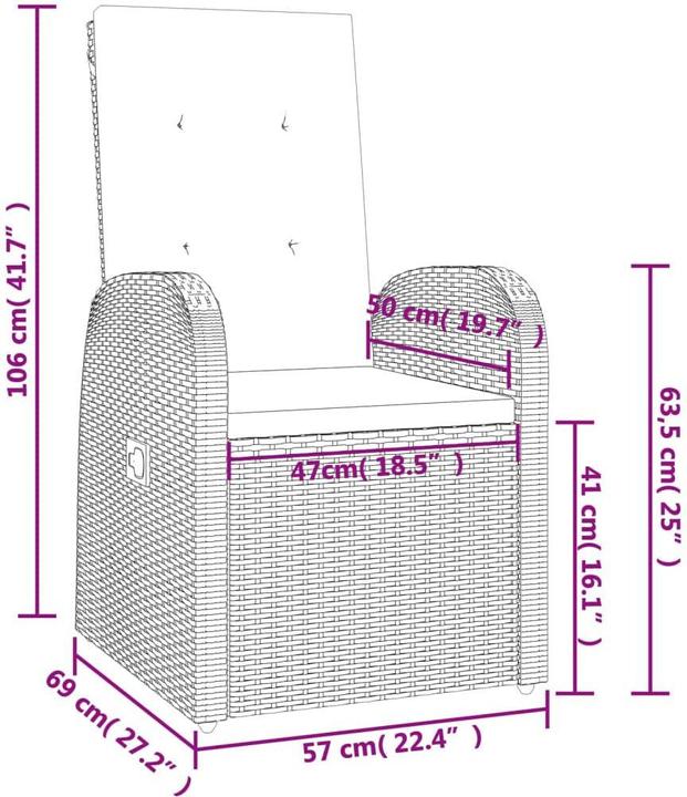 Produktbild vidaXL Garten Essgruppe (90 x 90 x 75 cm)