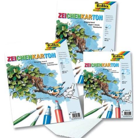 Thumbnail - Folia, Bastelpapier, Zeichenkarton A2 10Bg weiss (120 g/m²)