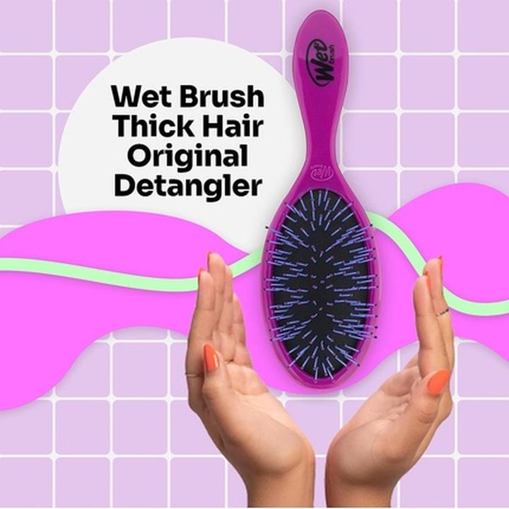 Actual product image Wet Brush Custom Care Thick Hair Detangler Purple