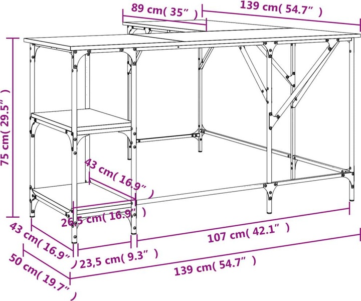 Actual product image VidaXL Iev (139 x 139 x 75 cm)