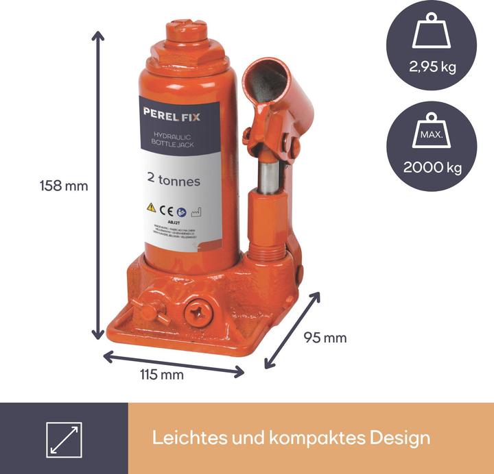 Produktbild Perel Hydraulischer Wagenheber 2t